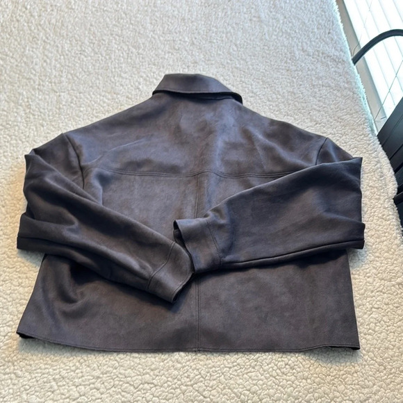 Truth By Republic Faux Suede Cropped Jacket Womens Small Gray - Picture 4 of 4